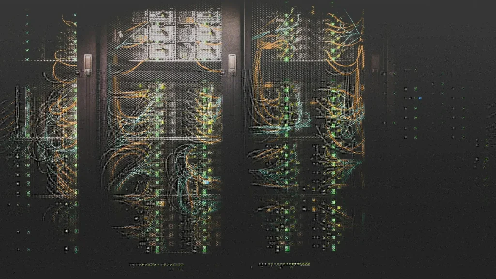 A Free AI Model Is Pressuring Cloud Prices for Image Moderation Rows of servers in a cloud data centre with blue lighting and network cabling