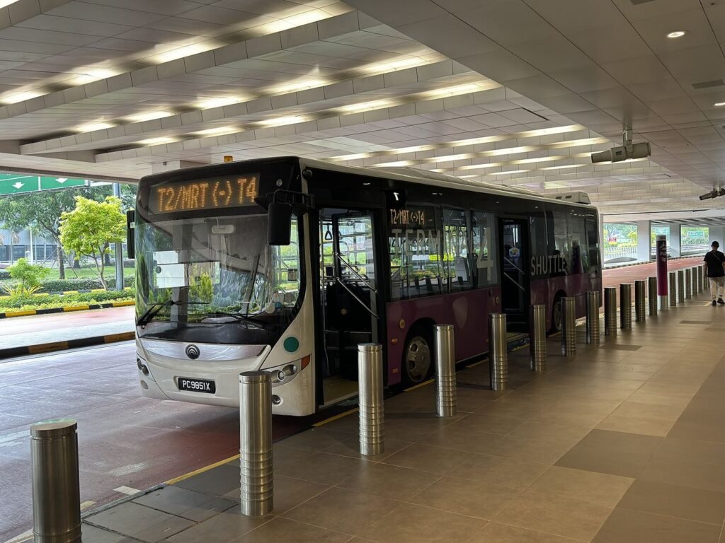 Airports Add Shuttle Buses as Rail Works Close Lines an airport shuttle bus outside a terminal